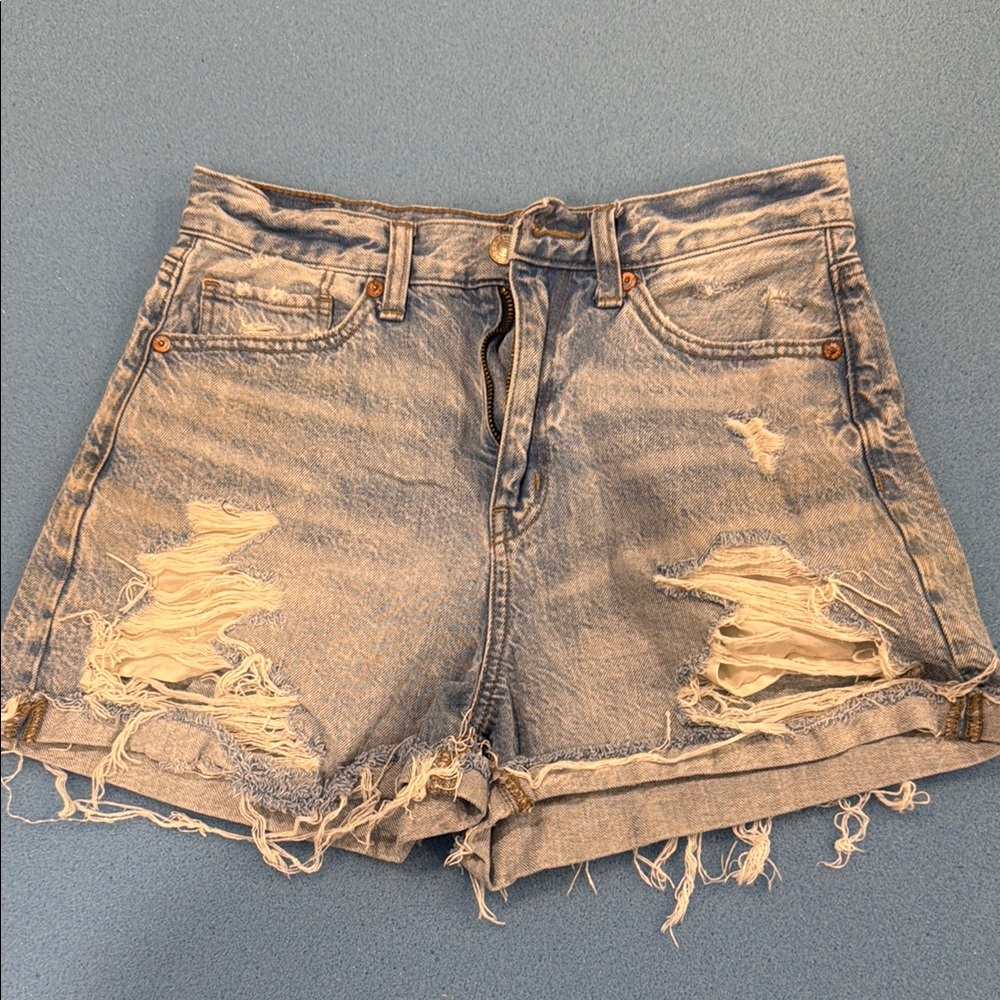 Distressed Denim ‘Mom’ Shorts